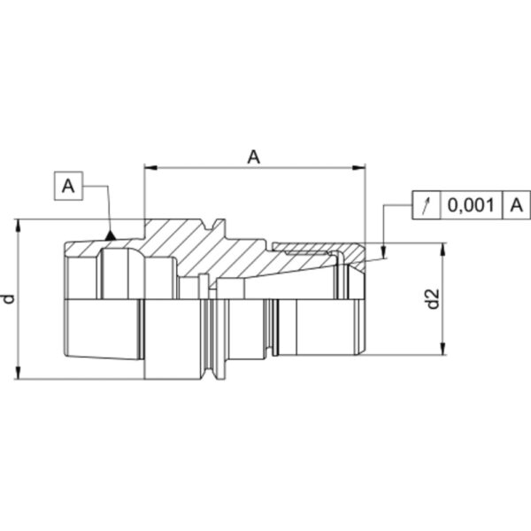 CentroGrip® HSK-E40 Line Drawing