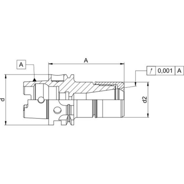 CentroGrip™ HSK-A32 Line Drawing