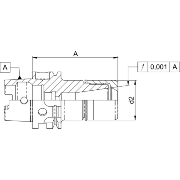 CentroGrip™ HSK-A40 Line Drawing
